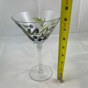 Czechoslovakian Cut Painted Martini Goblet
